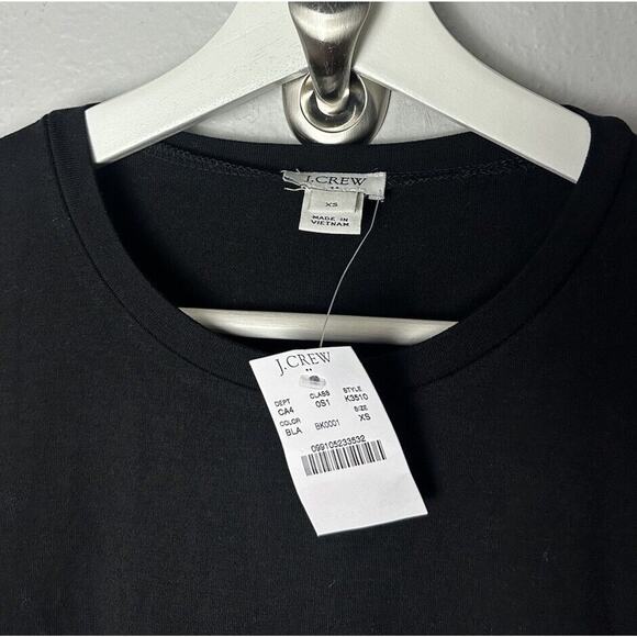 NWT J Crew Swingy Dress Black Jersey Stretch Pockets Knee Length Long Sleeve - Picture 3 of 5